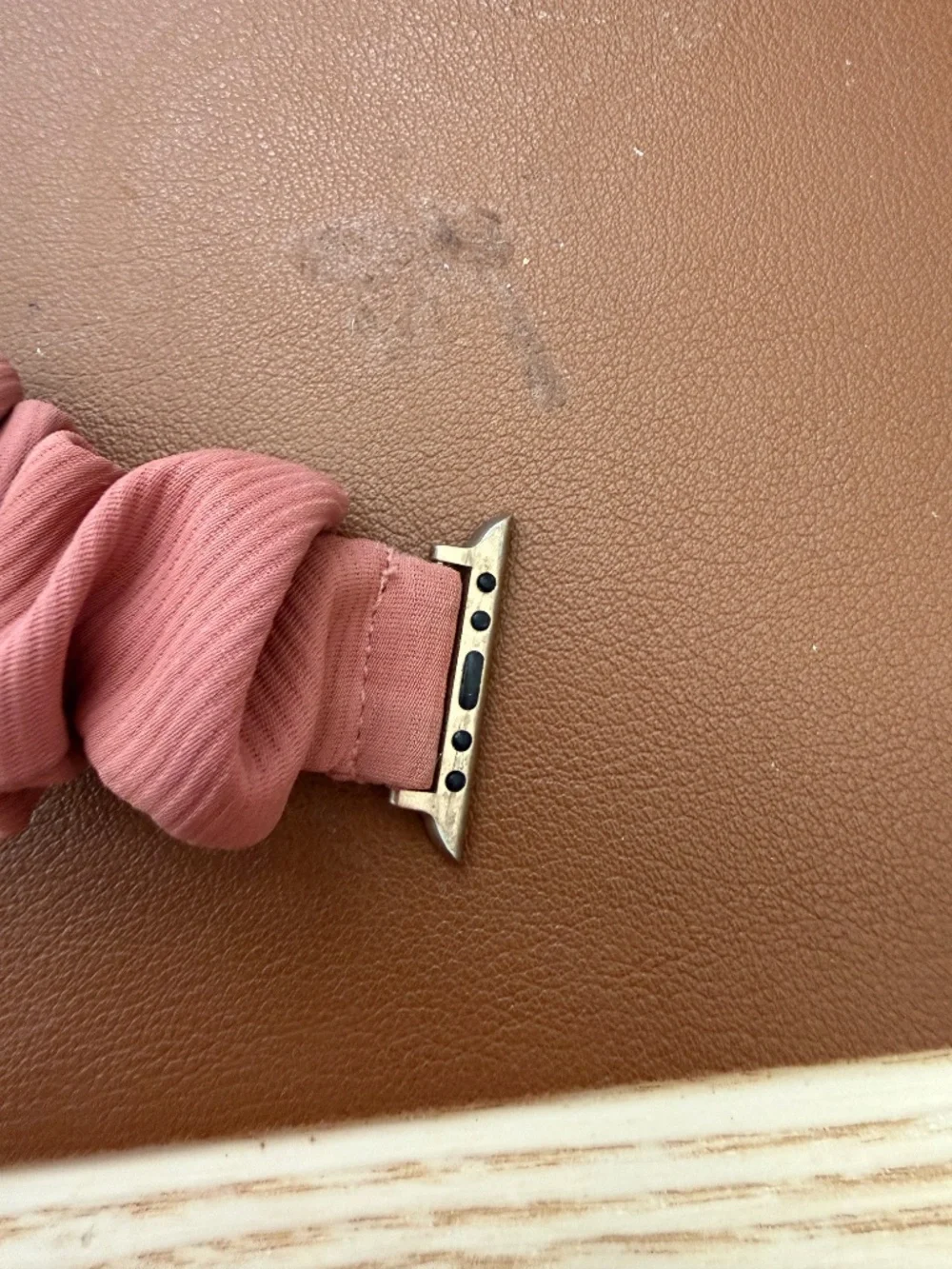 Dusty Rose Ribbed Scrunchie Apple Watch Band - Stretchy Elastic Strap